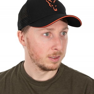 FOX COLLECTION TRUCKER CAP BLACK & ORANGE