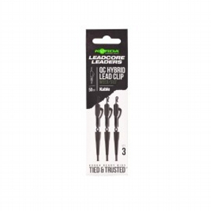Korda Kable Leadcore Leader Hybrid Lead Clip QC Swivel Weed 50cm